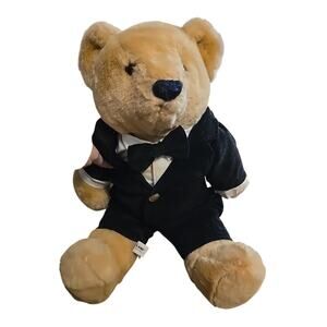 Vintage Love Land Balloon Club Teddy Bear in Tuxedo Plush Stuffed Animal Toy